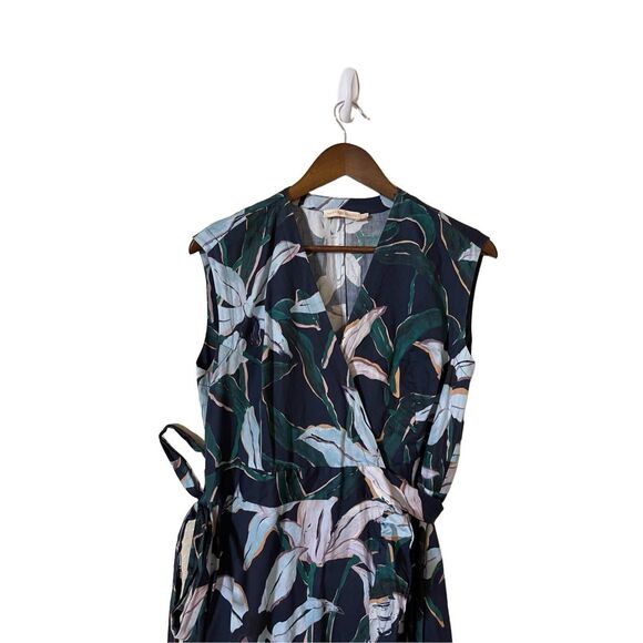 Tory Burch Floral Midi Dress - Black and White - Picture 7 of 11